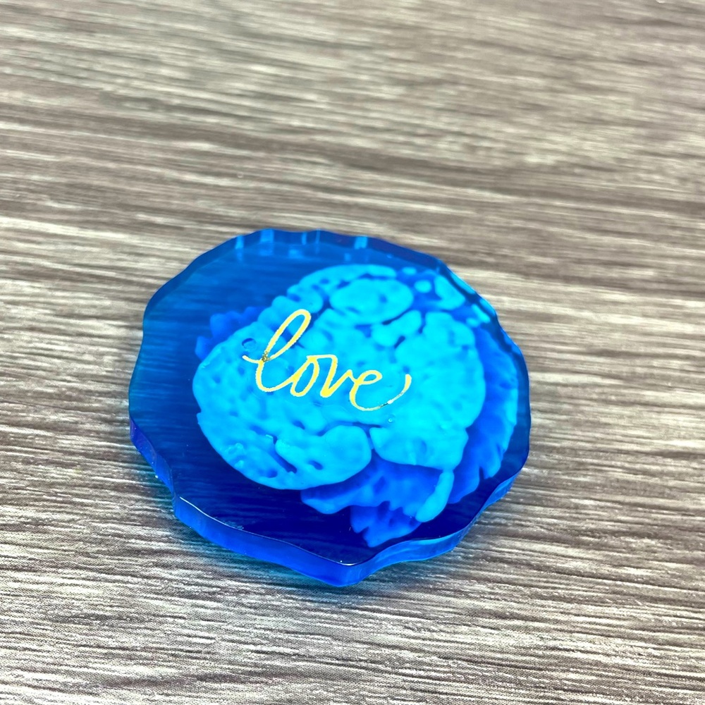LOVE Handmade Epoxy Resin Magnet - Blue